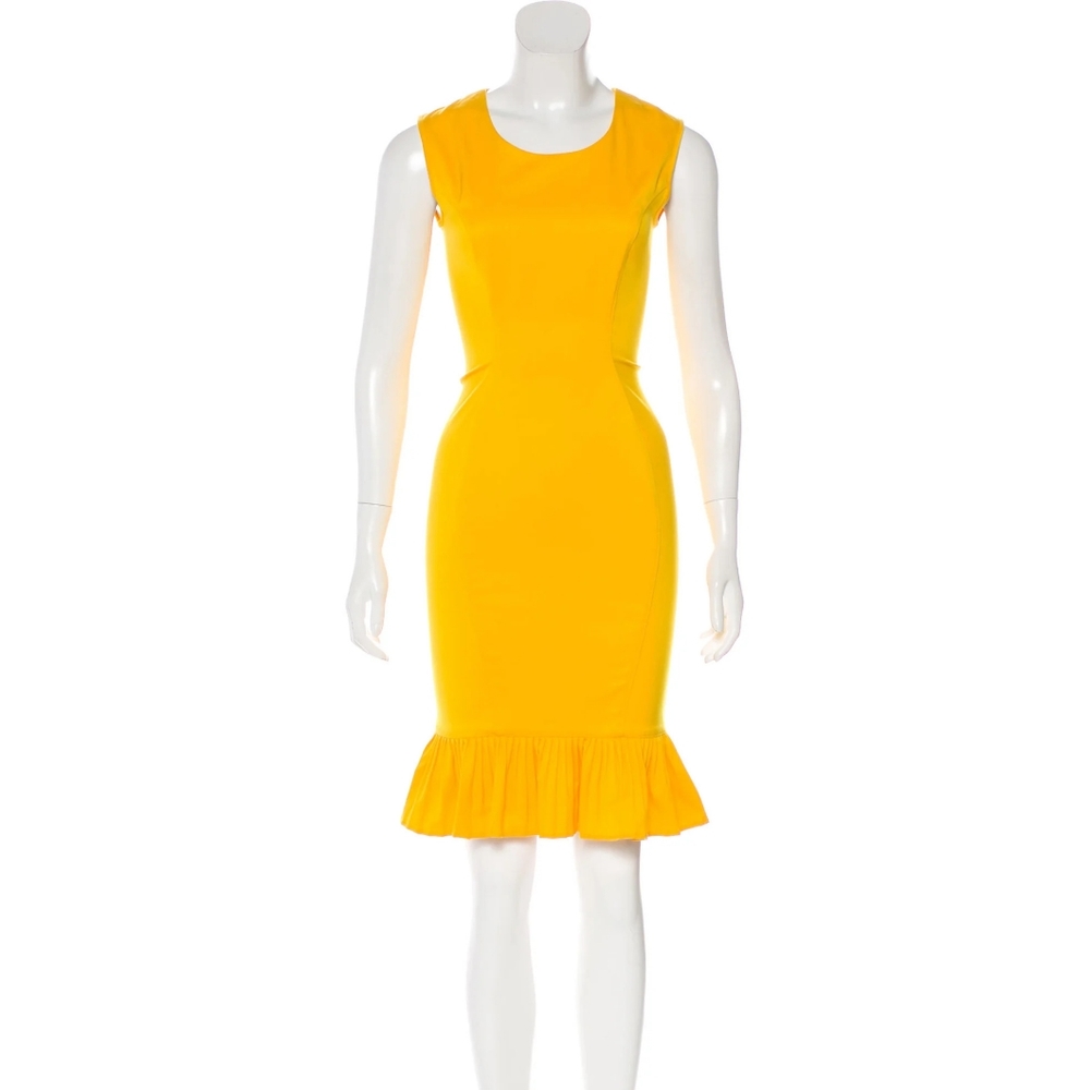 Yellow Silk/Wool Emilio De La Morena Dress - Picture 1 of 3